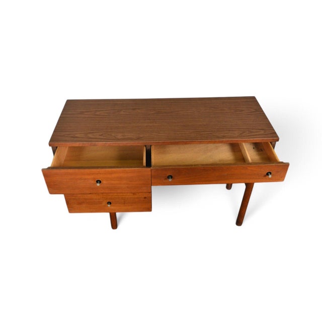 Mid 20th Century Mid Century Walnut Writing Desk in Walnut by Stanley For Sale - Image 5 of 6