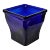 Cobalt Blue Recycled Heavy Optic Glass Square Vessel 4.75" For Sale