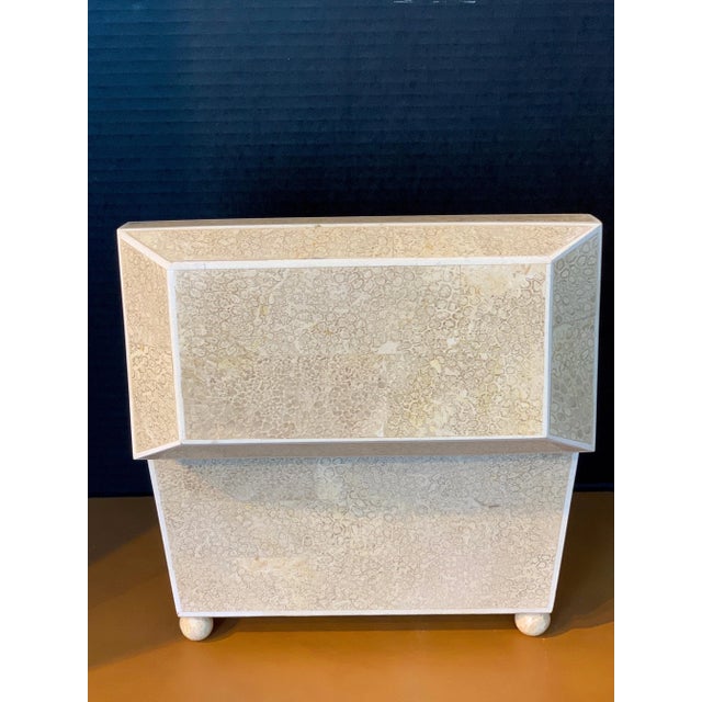 Modern Lacquered Shell and Bone Tapered Sarcophagus Box, by Maitland- Smith For Sale - Image 3 of 12