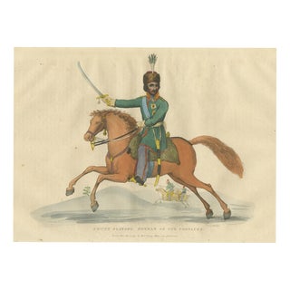Richard Evans, Count Platov, Hetman of the Cossacks, with Lancers Beyond, 1815, Engraving For Sale