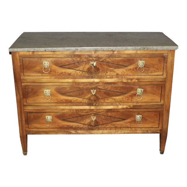 Antique Directoire Walnut Commode, 1700s For Sale