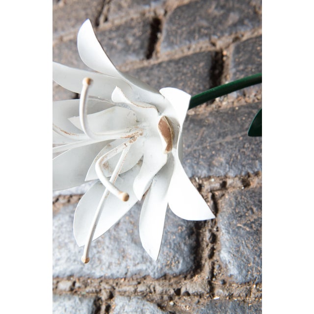 Large Italian Wrought Iron Tulip Wall Decoration For Sale In New York - Image 6 of 12