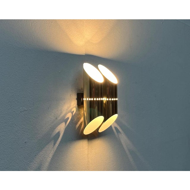 Mid-Century German Space Age Wall Lamp in Brass, 1960s For Sale - Image 5 of 18