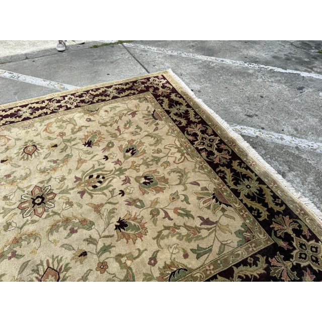 Black 7ft 10in X 9ft 11in Hand Knotted Area Rug For Sale - Image 8 of 13