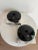 Royal Copenhagan Pair of Royal Copenhagen Per Lütken Dark Green Glass Disk Candlesticks – Danish Modern – Original Boxes For Sale - Image 4 of 9