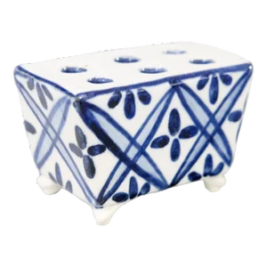 Antique Dutch Delft Faience Flower Brick Vase