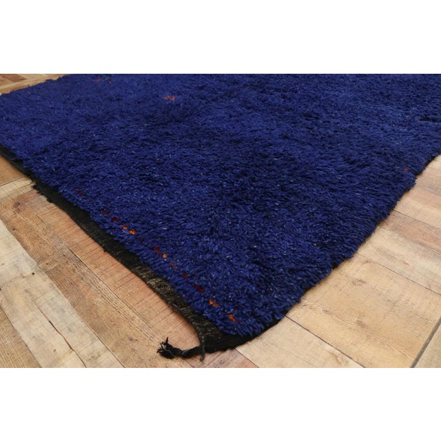Textile Vintage Blue Beni MGuild Moroccan Rug - 06'05 X 11'10 For Sale - Image 7 of 10