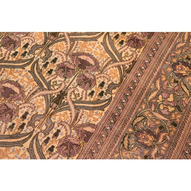 1990s Shabby Chic Hamjolie Pak-Persian Gold/Green Wool Rug - 9'1'' X 12'2'' For Sale - Image 5 of 8