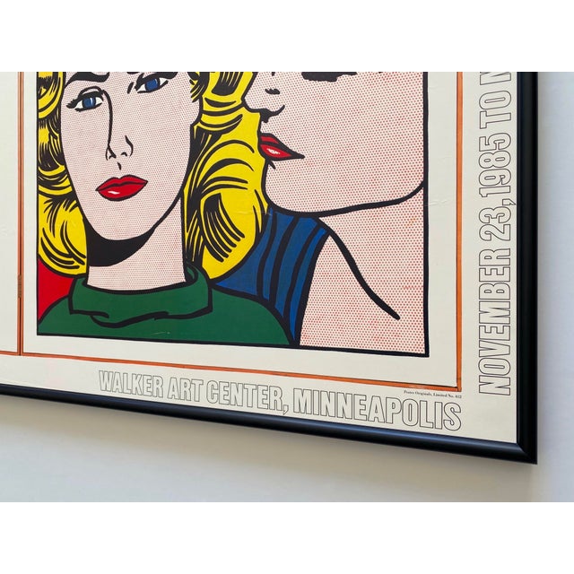 Roy Lichtenstein Vintage 1985 Lithograph Print Framed Large Pop Art Exhibition Poster " Eddie Diptych " 1962 For Sale - Image 14 of 15