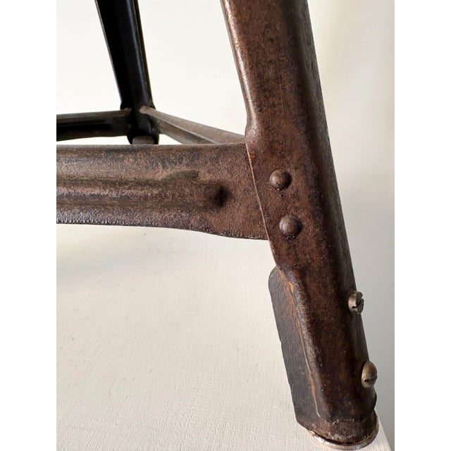 1920s Industrial Stool in Iron and Wood, 1920s For Sale - Image 5 of 8