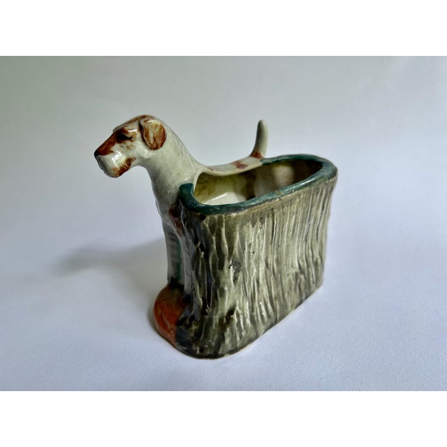 Ceramic 1950's Wire Hair Fox Terrier Dog Ceramic Vase, Planter For Sale - Image 7 of 17