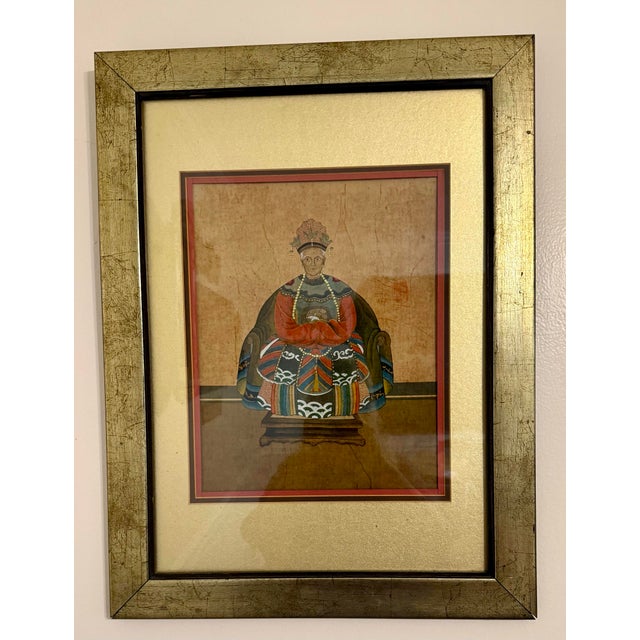 Wood Chinese Ancestral Portrait Painting For Sale - Image 7 of 12