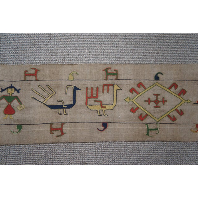 Mid 19th Century Figural Camel Bat Tent Decoration Wall Hanging Textile Tapestry For Sale - Image 4 of 10