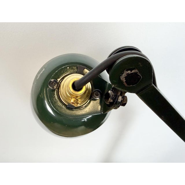 Green Industrial Green Enamel Adjustable Table Lamp, 1960s For Sale - Image 8 of 18
