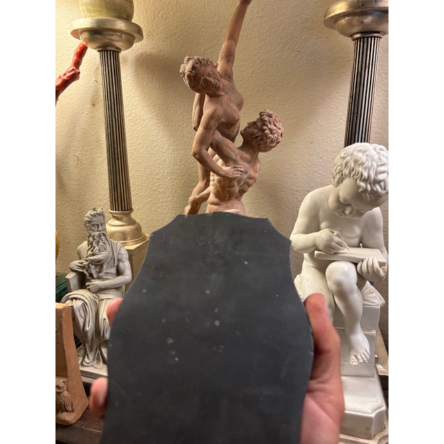 Early 19th Century Italian Grand Tour Relief Siena Marble Carved Profile Plaque of Dante Alighieri Paperweight For Sale - Image 13 of 13