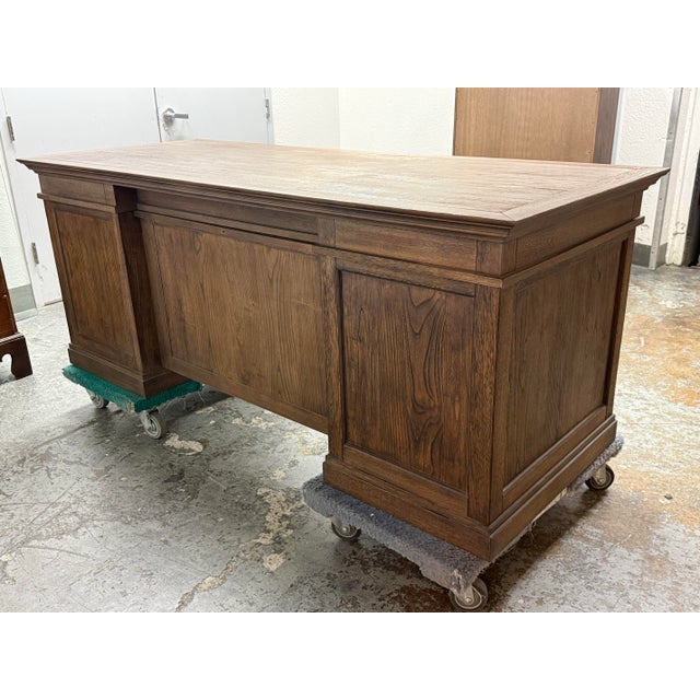 Wood Pottery Barn Livingston Executive Desk For Sale - Image 7 of 12
