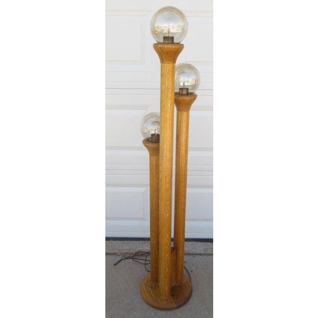 Wood Late 20th Century Modeline Honey Oak Floor Lamp by Charles Gibilterra For Sale - Image 7 of 18