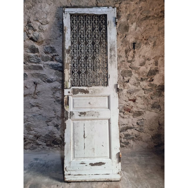 Antique Oak Front Door with Cast Iron Grill, 1890s For Sale - Image 18 of 18