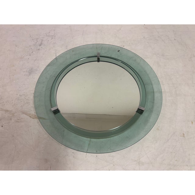 Italian Blue Glass Wall Mirror by Veca, 1970s For Sale - Image 3 of 11