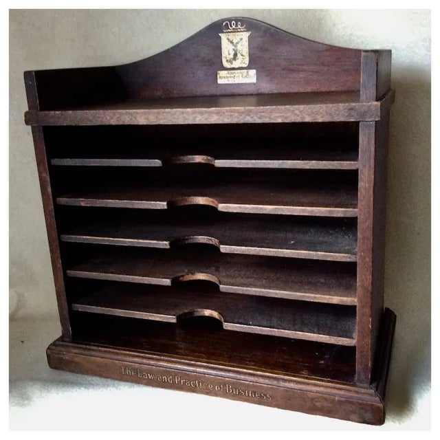 An Antique (early 1900s) Advertising Letter Holder, Cupboard. The Cupboard is marked on the top "Prudentia, American...
