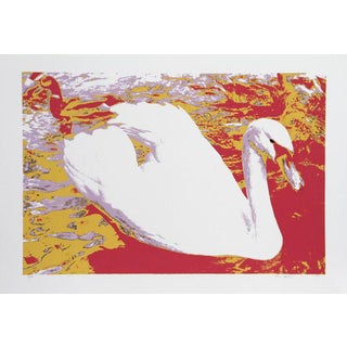 1980s "White Swan" Print For Sale