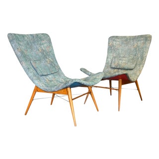 Mid-Century Modern Armchairs by Miroslav Navrátil, 1960s, Set of 2 For Sale
