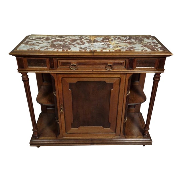 Buffet in Mahogany with Marble Top For Sale
