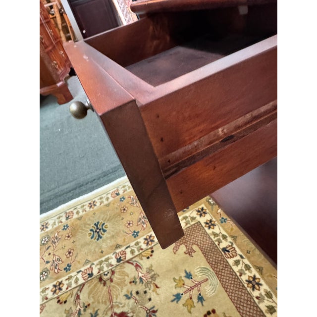 Wood Georgian Style End Tables/Nightstands, Pair For Sale - Image 7 of 12