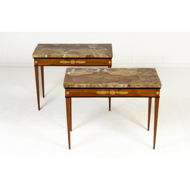 Brown 18th Century Italian Cherry Wood Consoles, Set of 2 For Sale - Image 8 of 8