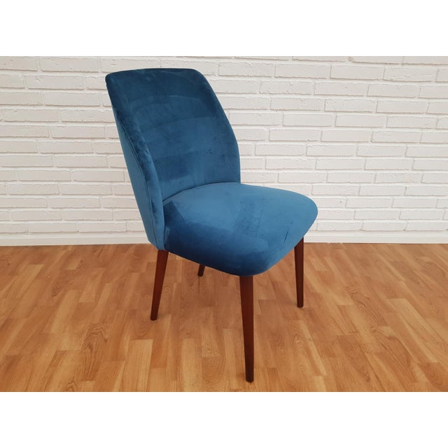 Mid-Century Retro Velvet & Beech Chair For Sale - Image 13 of 13