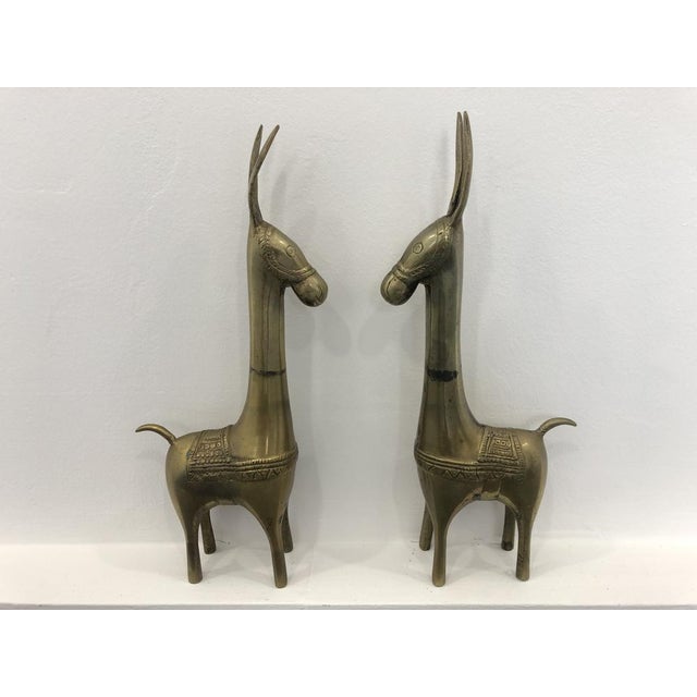Large Brass Donkey Statues, 1950s, Set of 2 For Sale - Image 11 of 15