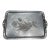 Vintage 1940s Tulip Etched Metal Serving Tray For Sale