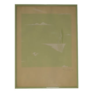 Jean Boris Lacroix, Landscape, Gouache on Paper, 1940s For Sale