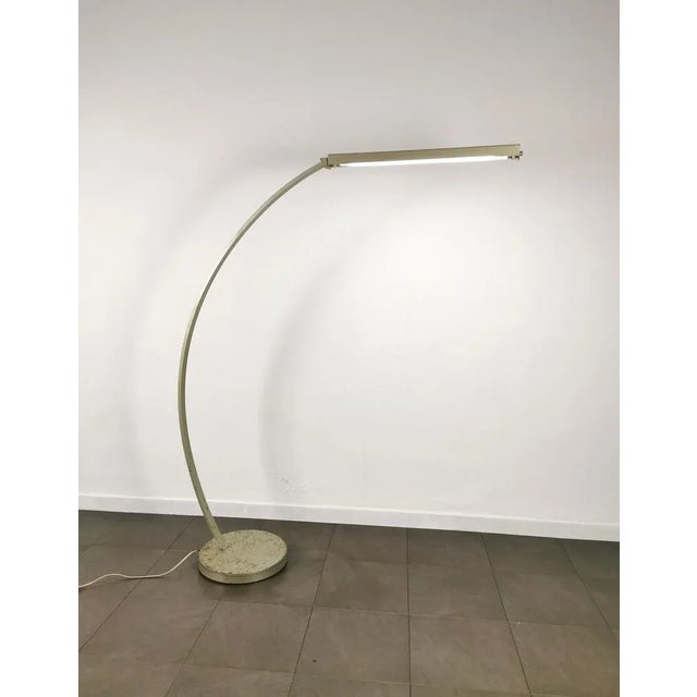 1960s Vintage Italian Gray Enameled Metal Ground Lamp Years, 1960s For Sale - Image 5 of 13