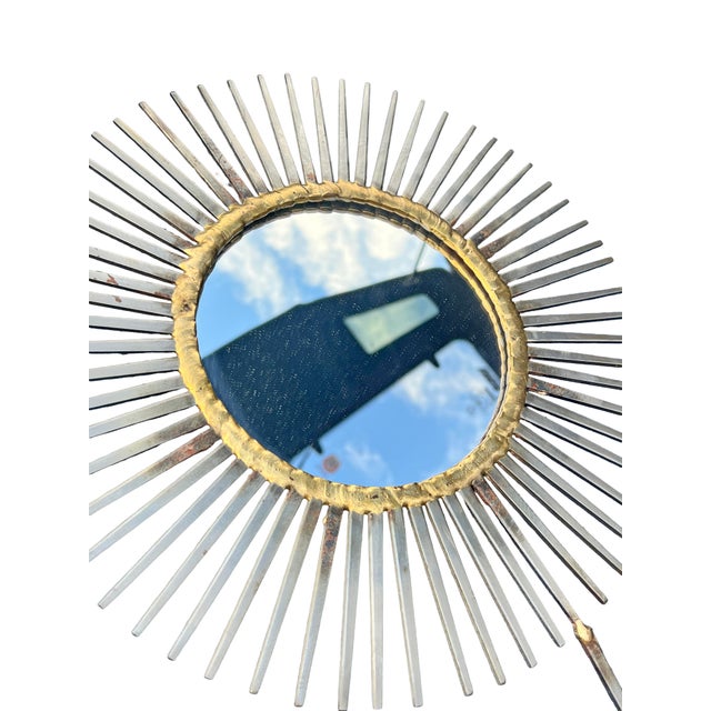 Vintage Modern Brutalist Design Set of 3 Metal Mirror Wall Art in Curtis Jere Attributed Styles For Sale In New York - Image 6 of 10