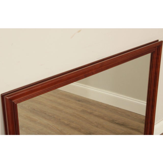 1980s Solid Cherry Frame Rectangular Wall Mirror For Sale - Image 5 of 12