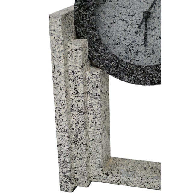 Empire Art Products Faux Granite Marble Memphis Milano Style Mantle Clock. It is used in in good condition with normal...
