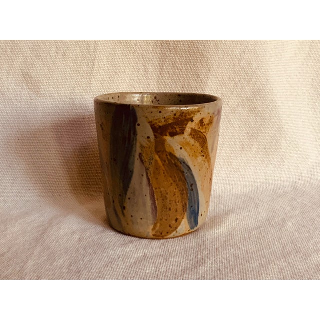1990s Hand-Painted Stoneware Vessel With Copper Glaze For Sale - Image 5 of 12