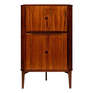 Vintage Danish Mid-Century Rosewood Corner Bar Cabinet For Sale