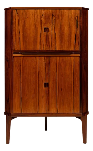 Vintage Danish Mid-Century Rosewood Corner Bar Cabinet