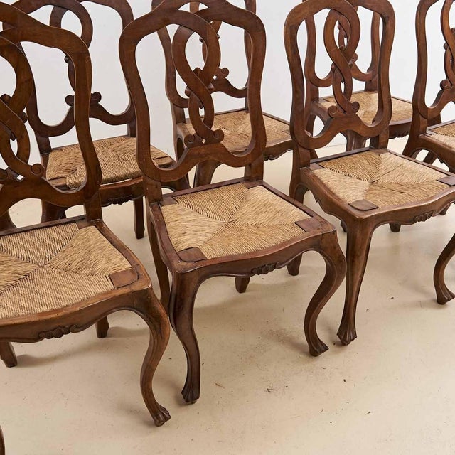 Antique wooden chairs with straw seats, 8 pcs Height: 106 Width: 47 Depth: 43 Seat height: 49 Style: ANTIQUE Production...