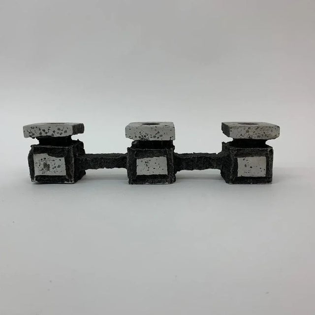 Metal Mid-Century Brutalist Candleholder, 1970s For Sale - Image 7 of 8