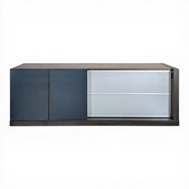 Blue Crozatier Sideboard with Sliding Door For Sale