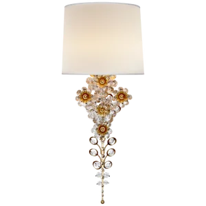 AERIN for Visual Comfort Signature Claret Tail Sconce in Gild with Linen Shade