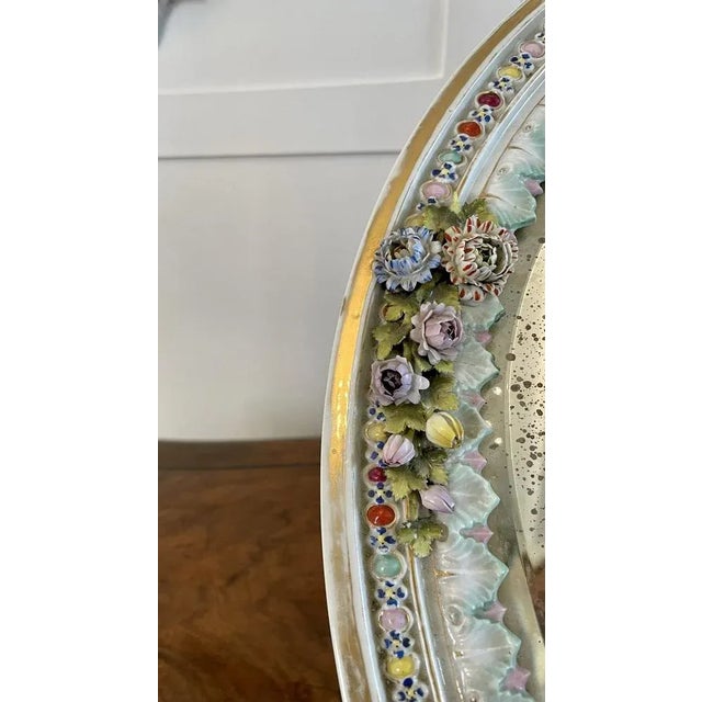 Ceramic Large Antique Continental Porcelain Easel Mirror For Sale - Image 7 of 13