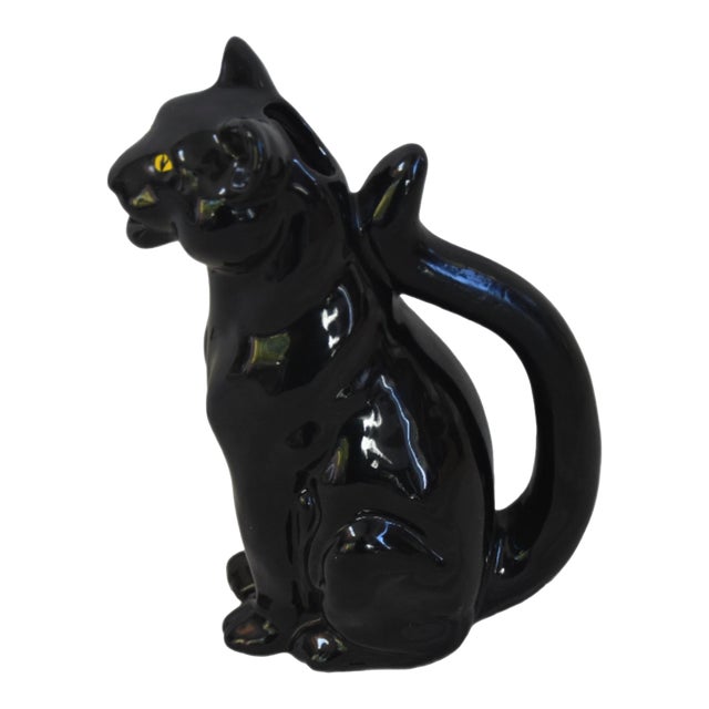 Vintage Italian r.e.m.o Black Cat Pitcher For Sale