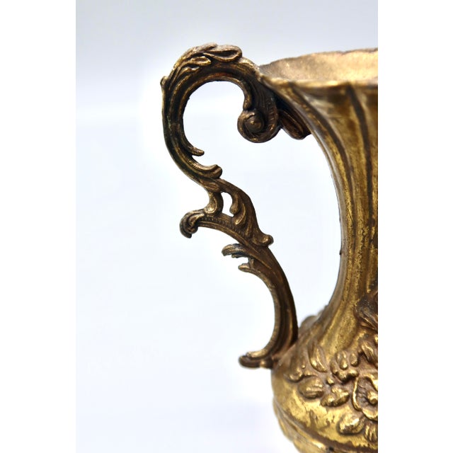 Metal Vintage Italian Gilt Metal Bud Vase For Sale - Image 7 of 9