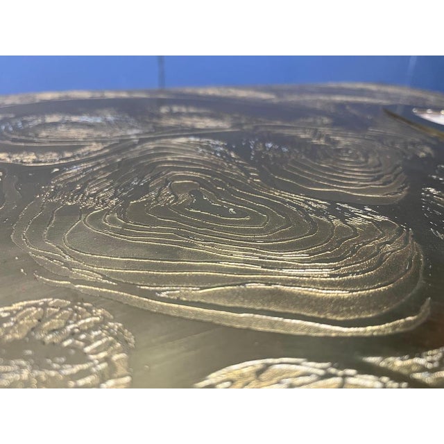 Etched Brass and Agate Coffee Table from Felix De Boussy, Belgium, 1980s For Sale - Image 12 of 15