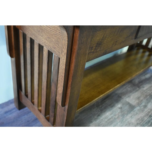 2020s Crafters and Weavers Mission 1 Drawer Crofter Style Console Table - Walnut Stain For Sale - Image 5 of 8