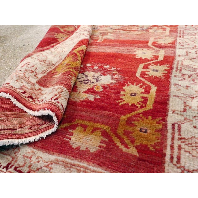 Textile Galerie Shabab Collection Early 20th Century Turkish Oushak Throw Rug For Sale - Image 7 of 7